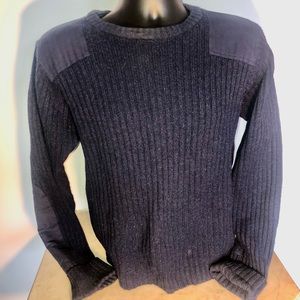 VINTAGE LL Bean mens small regular blue pullover sweater merino lambs wool